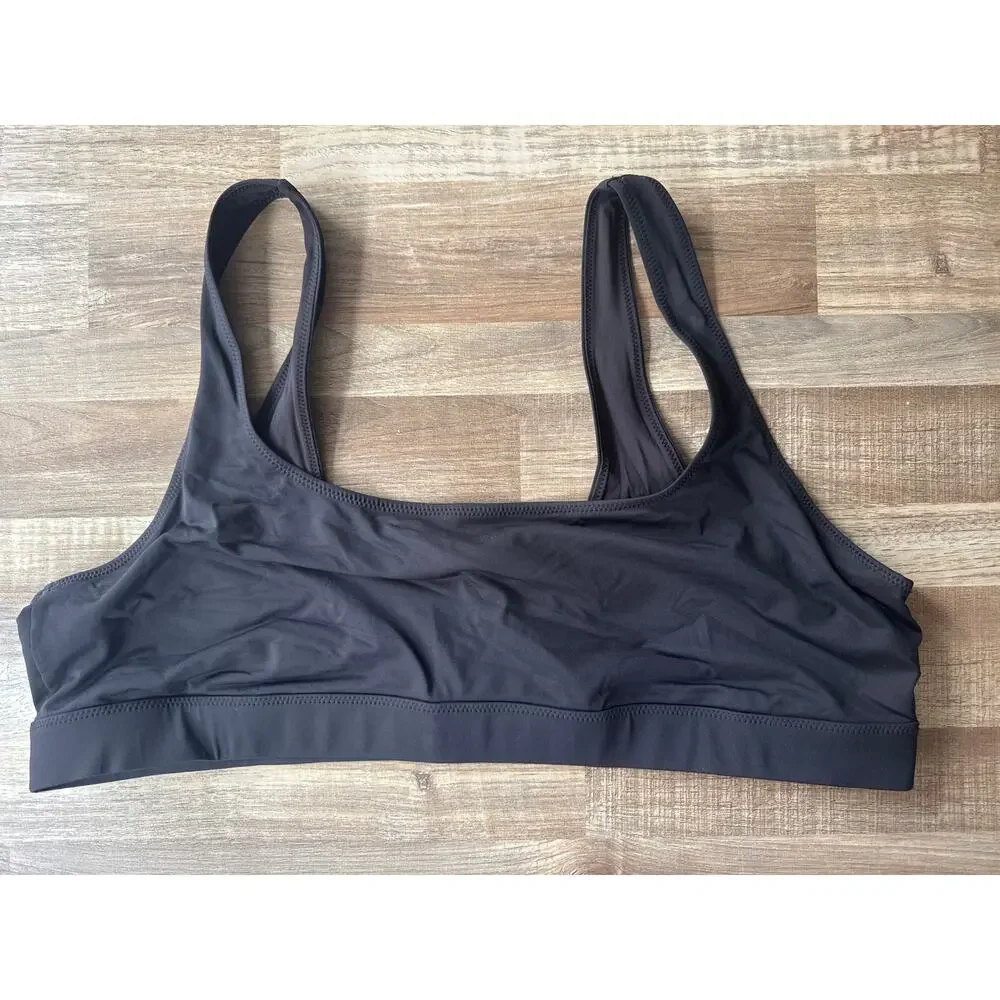 KATIENYC Skims Stretch Bikini Swim Tank Top in Onyx size 4X